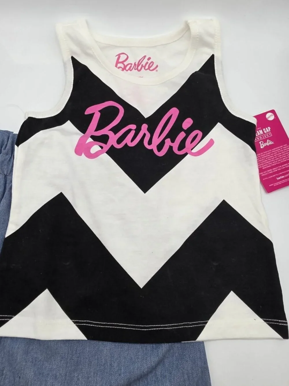 Barbie Hybrid Girl's 2 Piece Outfit Size XS Black Tank Top Shirt & Skirt